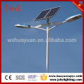 hot dip galvanized solar lamp poles for road, street, high way application